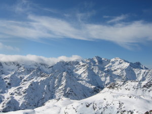 Aspecte hivernal de les muntanyes de la zona de la Pica Roja