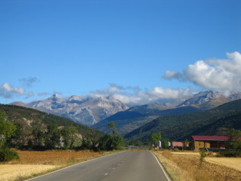 Carretera sortint des de Sabiñánigo